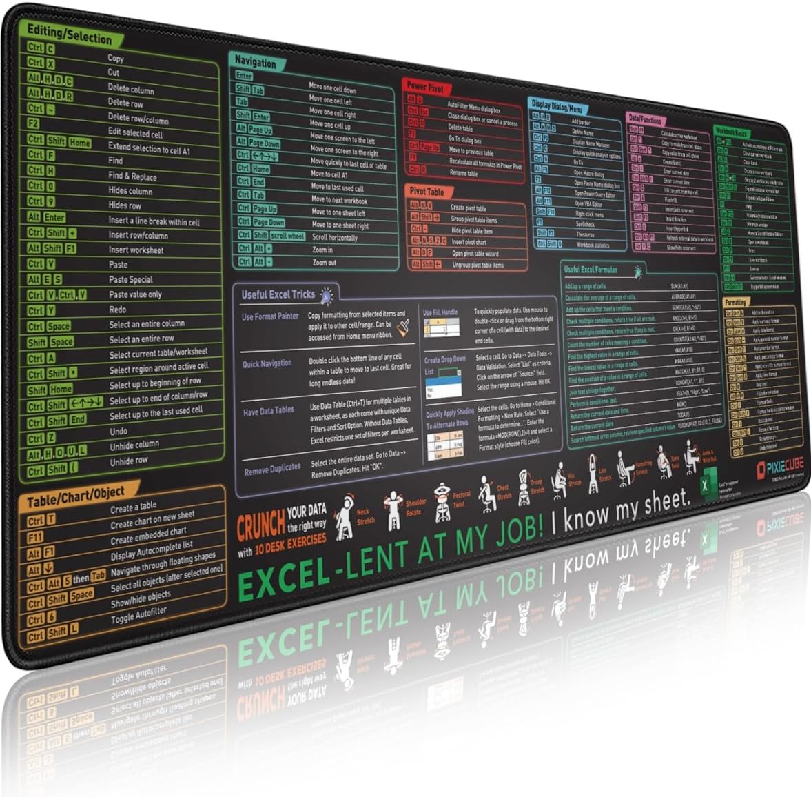 Excel shortcut mousepad
